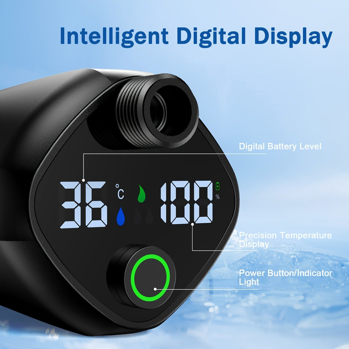 Smart Digital Display, Foldable Bucket Included, Space-saving Featherlight Outdoor Shower Pump for Camping, Hiking, Pet Cleaning, Car Washing & Beach Use - product image 7