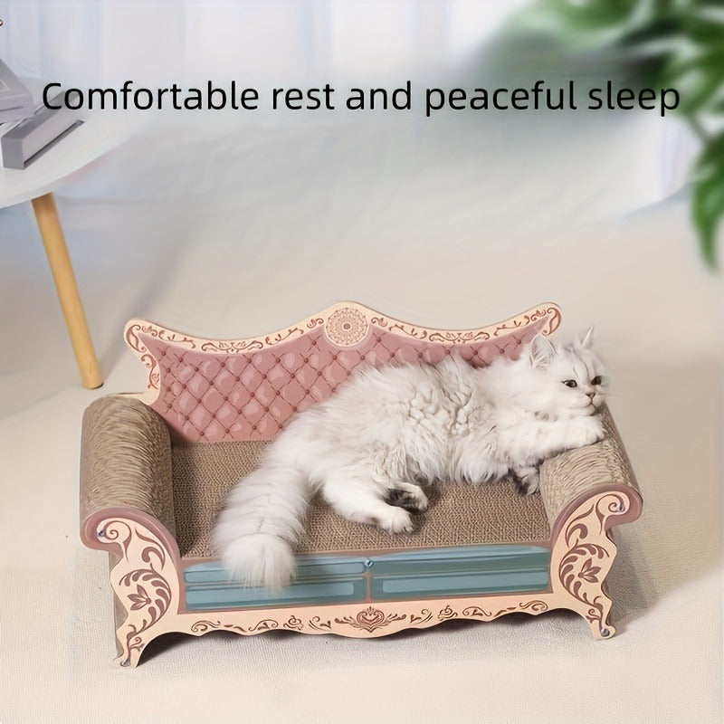 Cat Scratching Board Sofa – Chaise Longue Cat Bed with Anti-Scratch Protection – L-Shaped Vertical Scratcher, Wear-Resistant & Non-Shedding, Large Cat Furniture - product image 2