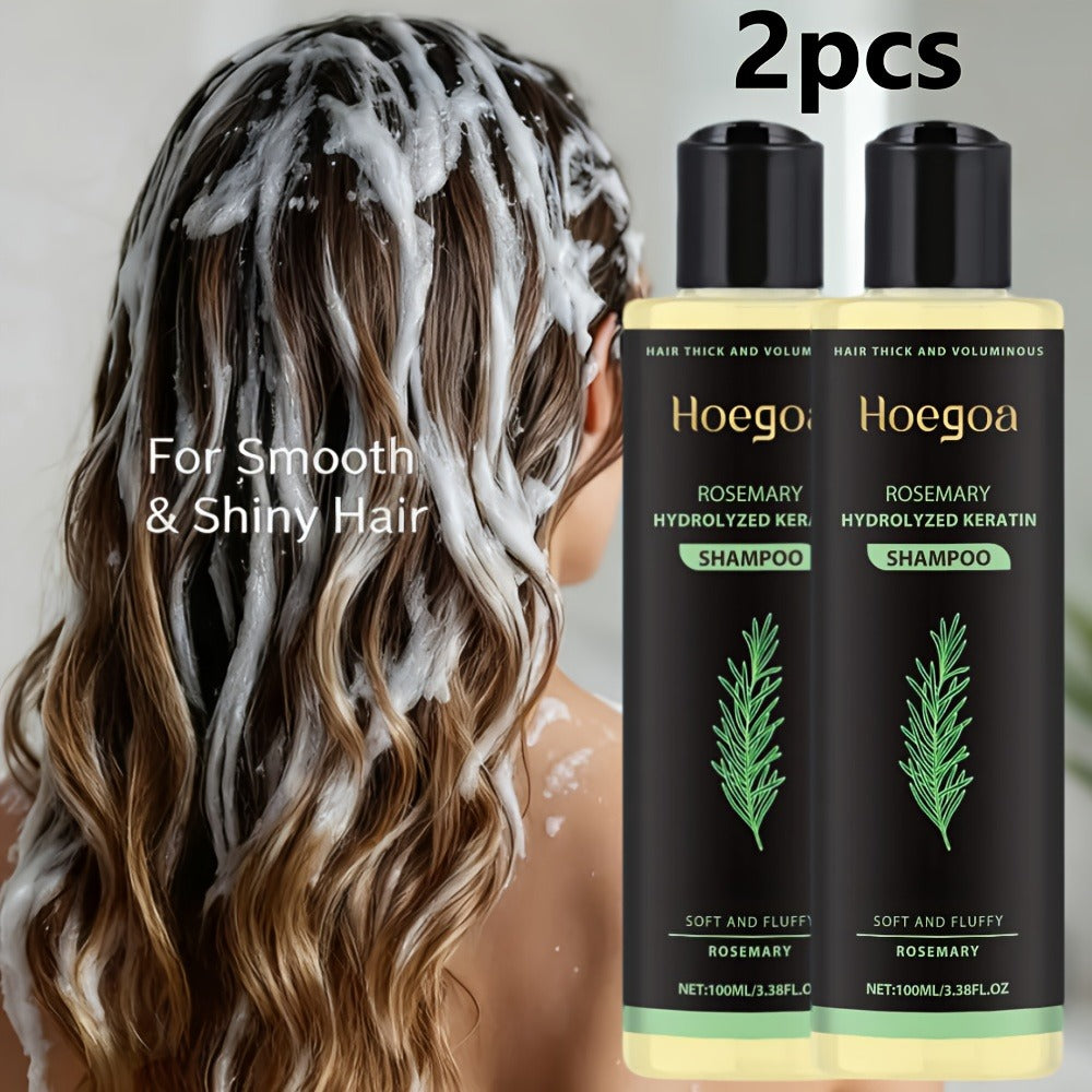 Rosemary Vitamin C Keratin Shampoo Set 3 Bottles — Deep Cleanse Moisturize & Strengthen Hair, Scalp Stimulating Antioxidant Formula, Smooth Shiny Frizz-Free Results, Holiday Hair C - product image 2