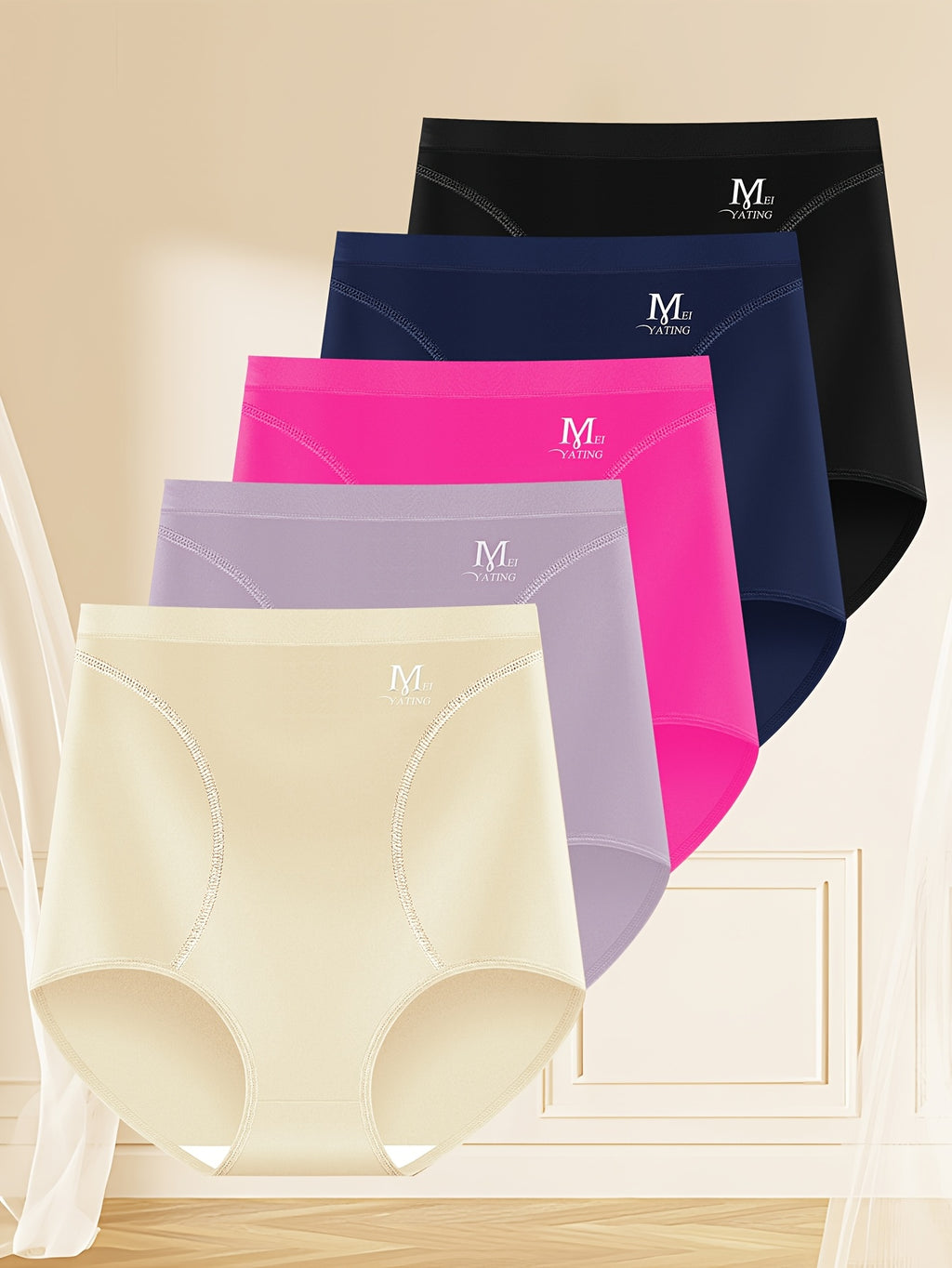 5Pack Plus Size Women's Briefs Extra High Waist Belly Tuck Ice No Marks Women's Panties Briefs Comfortable Fit Body Shaping Buttocks Lift Summer Thin - product image 20