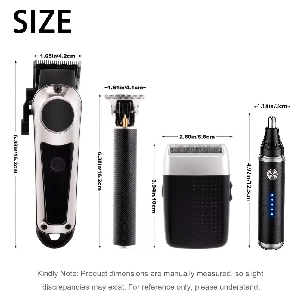 3-in-1 Grooming Kit for Men — Electric Hair Clipper, Nose Hair Trimmer & Shaver Set, USB Rechargeable Lithium Battery Cordless, 2 3 4-Piece Options, Black & Golden, Gift for Husban - product image 4