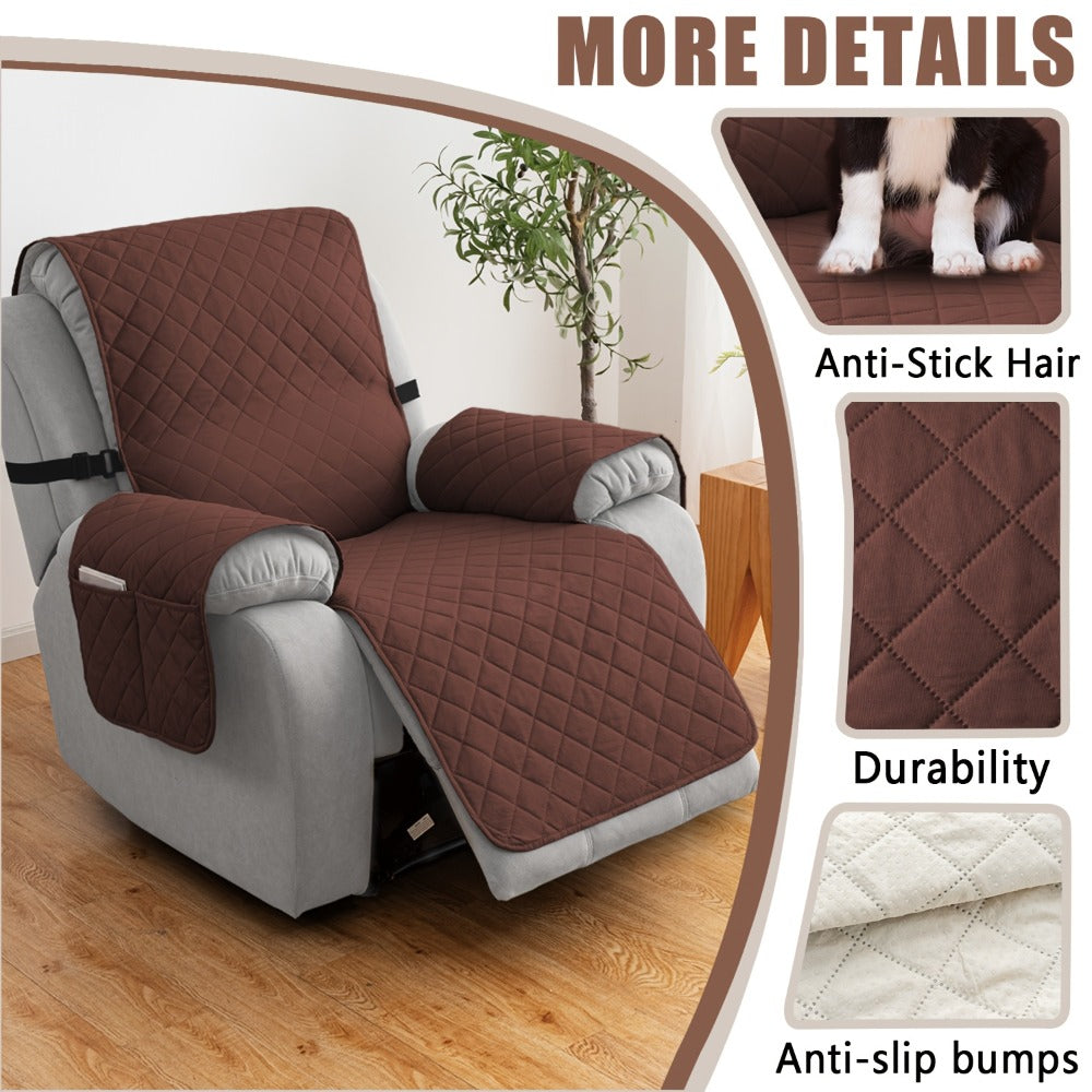 Chenille Knit Recliner Chair Cover Non-Slip Elastic Straps Drawstring Closure Pet Furniture Protector for Large Recliner 8 Colors - product image 9