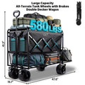 360/ 520/580/600 Lbs Collapsible Wagon Cart with Wheels Foldable - Folding Utility Heavy Duty Wagons Carts for Grocery Sports Garden Shopping Camping - product image 3