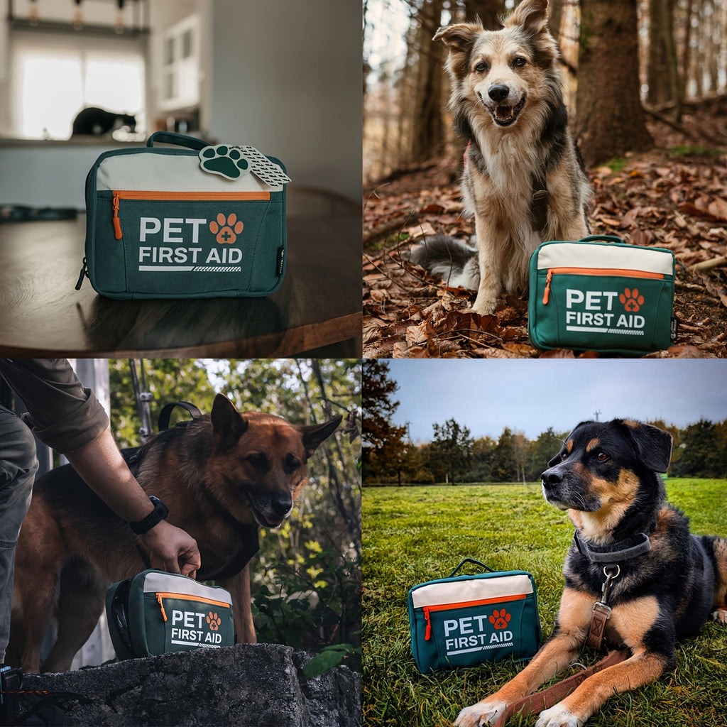 50-Piece Emergency Supplies with Bandages, Gauze, Scissors & Disposable Booties, Portable Nylon Bag for Hiking Camping Travel, FSA HSA Eligible – Pet First Aid - product image 2