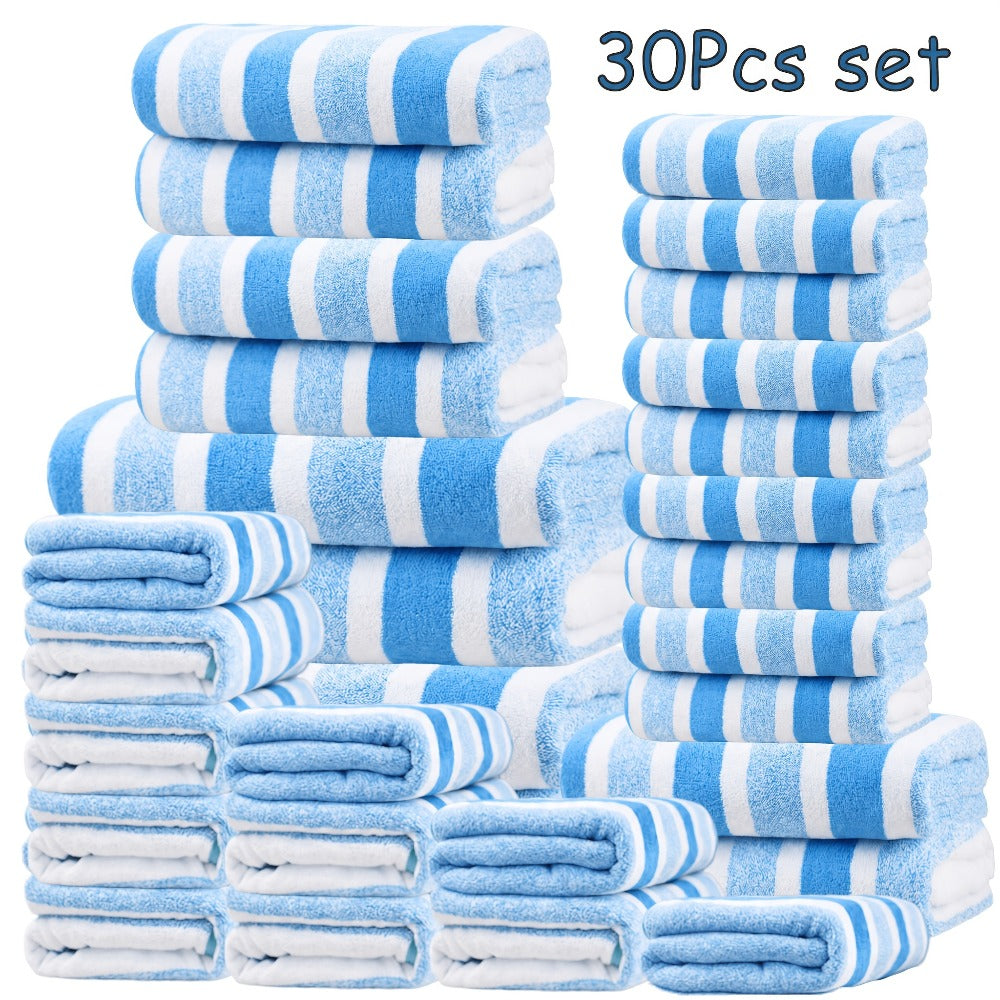 Bath Towel Set 30 Piece Coral Fleece Super Soft Quick Dry Fast Absorption Lightweight Large Wide Towels for Home Hotel Spa Gym Camping Christmas Gift Red Gray Green Navy Blue Purpl - product image 14