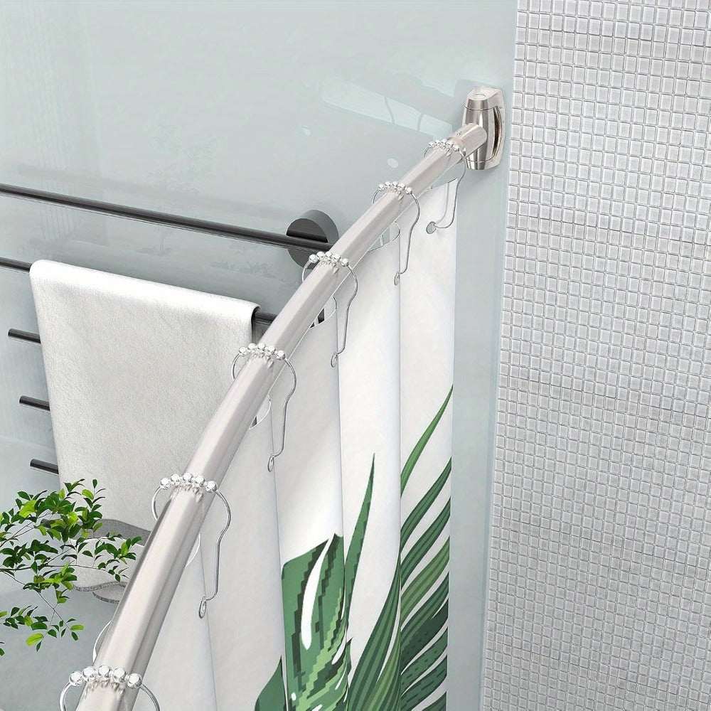 Curved Shower Curtain Rod Adjustable 43-72 Inch - Rustproof Aluminum Tension Mount No Drilling Extra Space Shower Rod for Bathtub Stall | Black Bronze Chrome Brushed Nickel | Bathr - product image 6