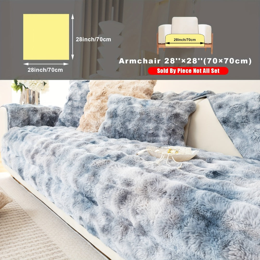 Plush Sofa Cover Faux Lamb Thick Fluffy Couch Slipcover Pet Friendly Machine Washable Gradient Color Polyester Furniture Protector for Armchair Single Double Triple Sofa Living Roo - product image 26