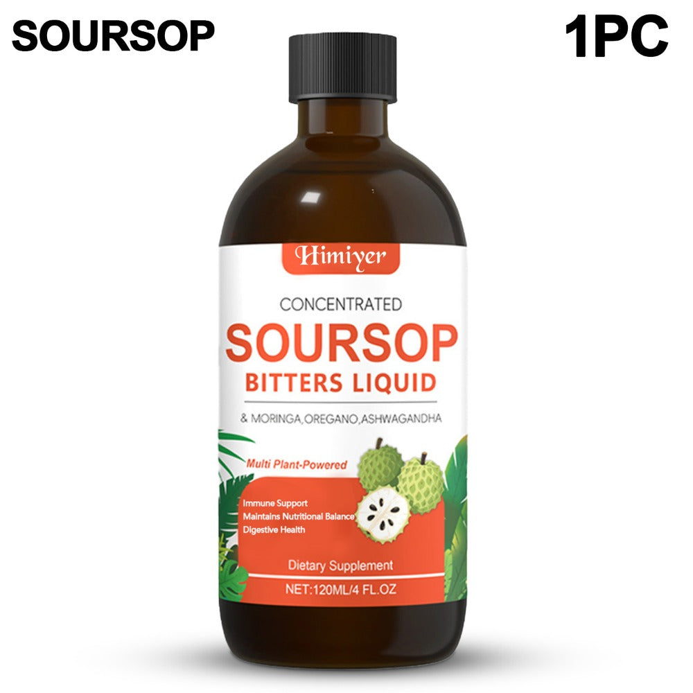 Soursop Bitters Liquid Herbal Supplement – Gut Health Support with Moringa, Oregano & Ashwagandha | Sugar-Free Vegan Formula for Sensitive Stomachs & Vitality | ShopVora UK - product image