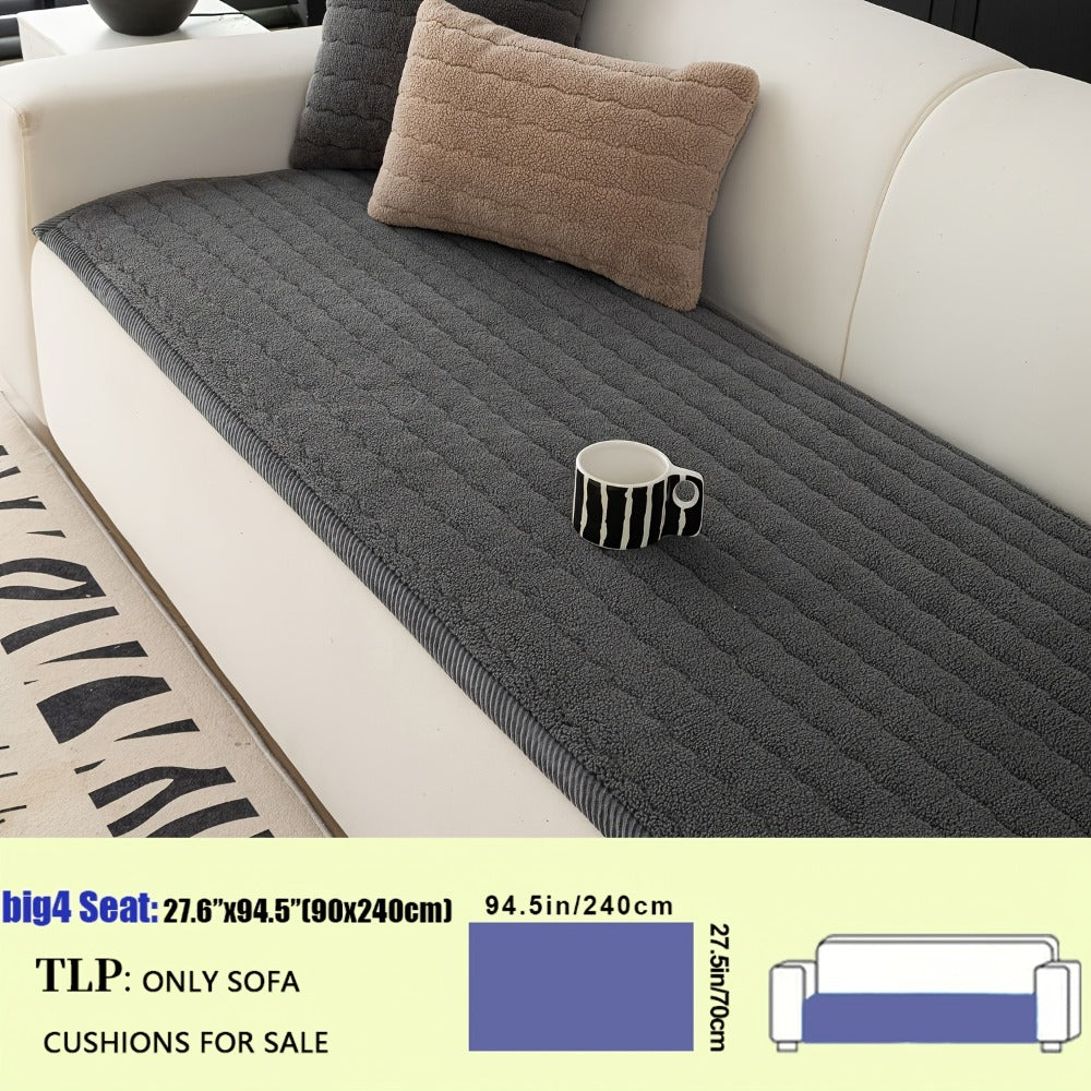 Plush Sofa Cover Bohemian Style Thickened Short Plush Non-Slip Machine Washable Pet Friendly Sofa Slipcover for Living Room Bedroom Office - Armrest Pad to 4 Seater - product image 22