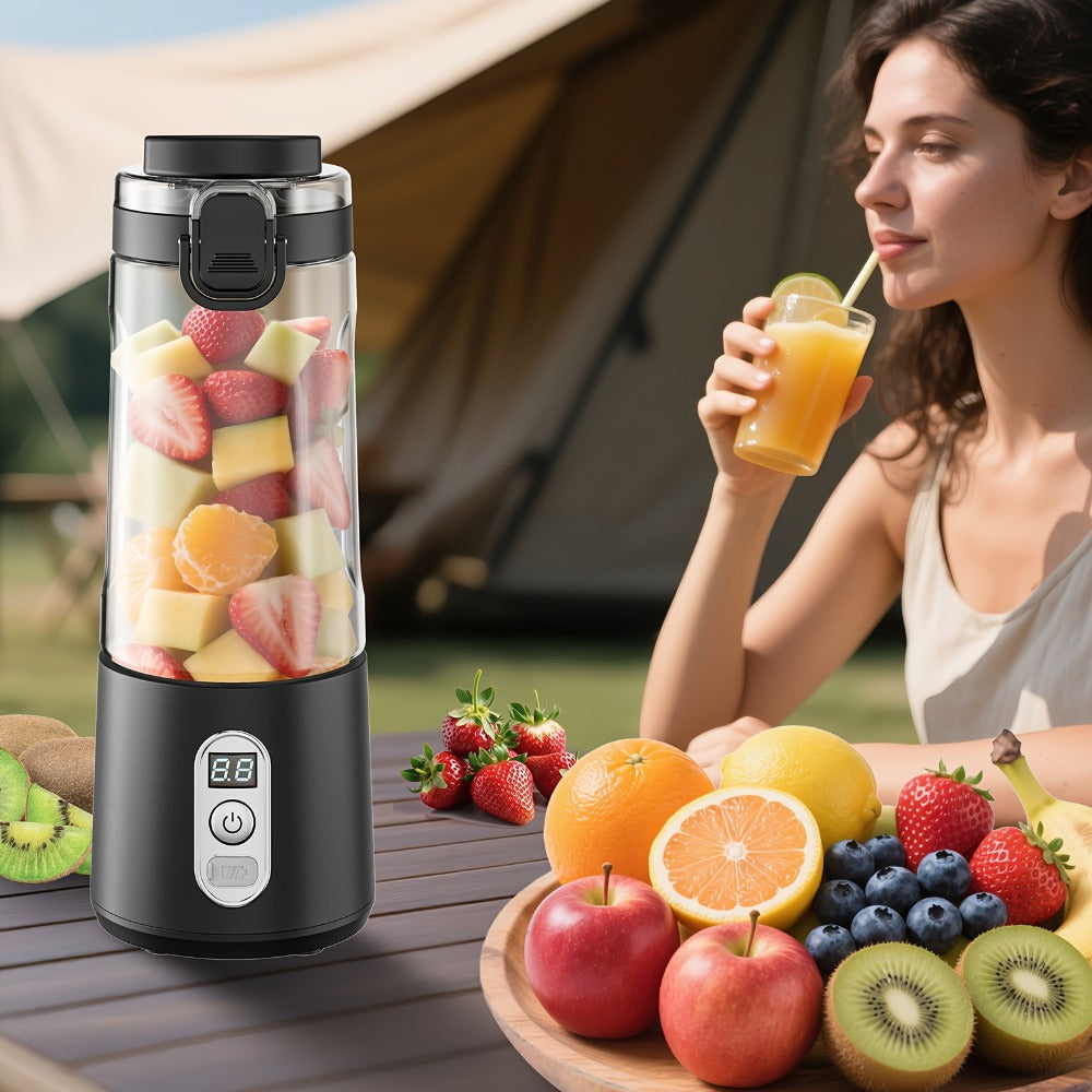 Portable Smoothie Blender USB-C Fast Charge 6-Blade Stainless Steel – Digital Timer Battery Display High-Speed Ice Crush No-Spill Lid | Protein Shake Gym Travel Blender in Black Pi - product image 32