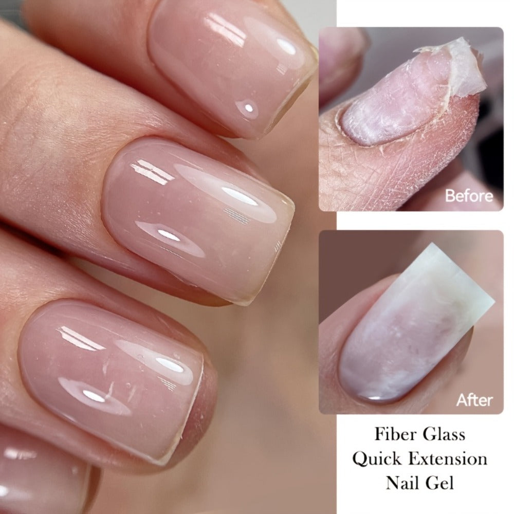 Nail Extension Builder Gel 3pcs - Fiberglass Construction Gel for Broken Nail Repair & Nail Extension, Clear UV LED Soak-Off Fiber Glass Gel Varnish, DIY Salon Nail Kit - product image 8