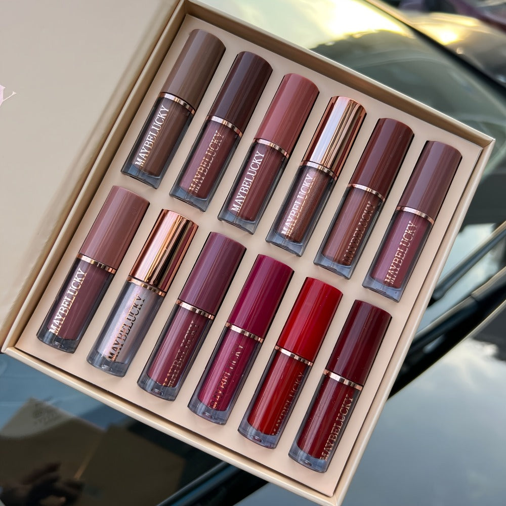Liquid Lipstick Set 12 Pcs Velvet Matte Long-Lasting – Non-Transfer Shimmer & Nude Shades in Elegant Book-Style Gift Box, Complete Lip Color Collection for Women, Christmas Valenti - product image 4