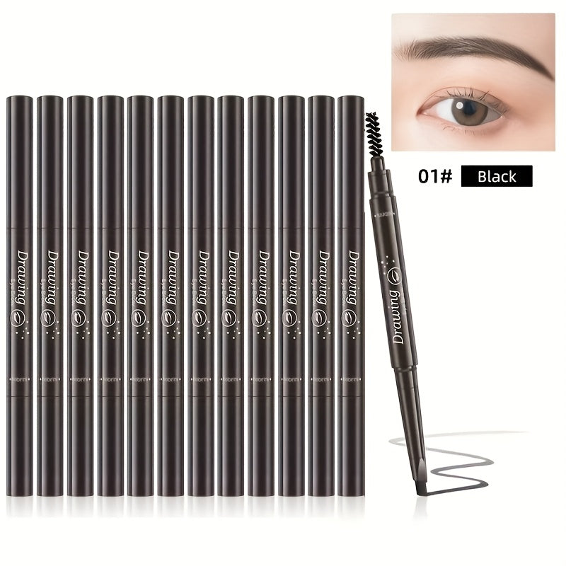 Eyebrow Pencil 12-Pack Double-Ended Waterproof — Automatic Twist-Up Brow Pencil with Spoolie Brush, 4 Natural Shades, Long-Lasting Easy Brow Makeup for Women - product image 11