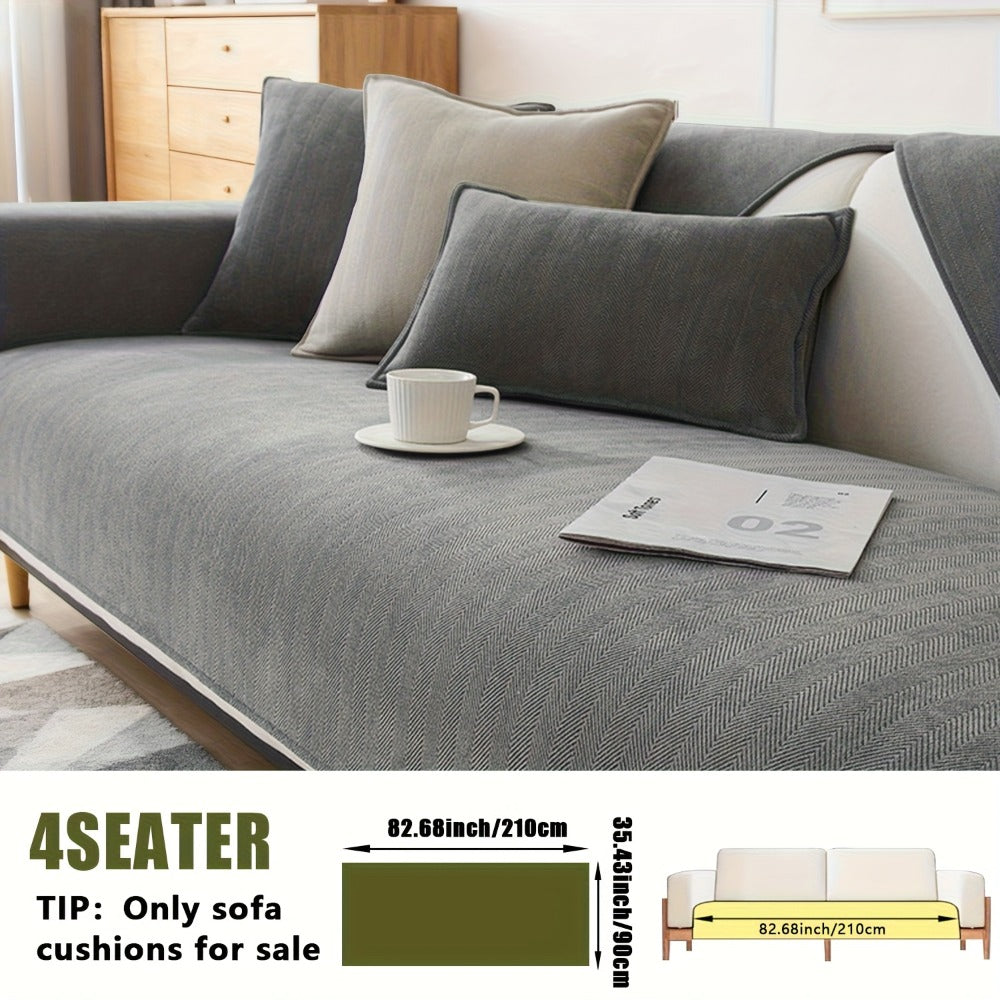 Chenille Ribbed Sofa Cover - Pet Friendly Non-Slip Machine Washable Soft Stretch Slipcover for 1-4 Seater Sectional Sofa Living Room Bedroom Office, 9 Colors - product image 32