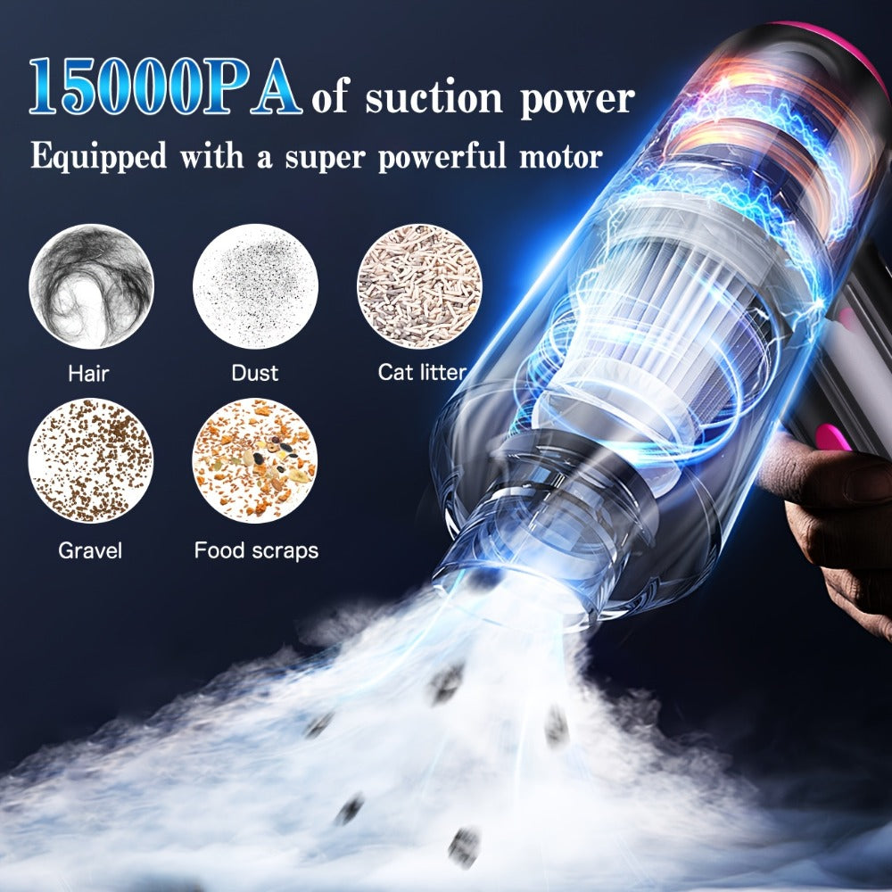 Cordless Car Vacuum Cleaner USB Rechargeable – Powerful Handheld Vacuum with Blow & Suction, Multiple Accessories for Car, Home, Office & Outdoor Use, Portable Strong Suction Auto  - product image 2