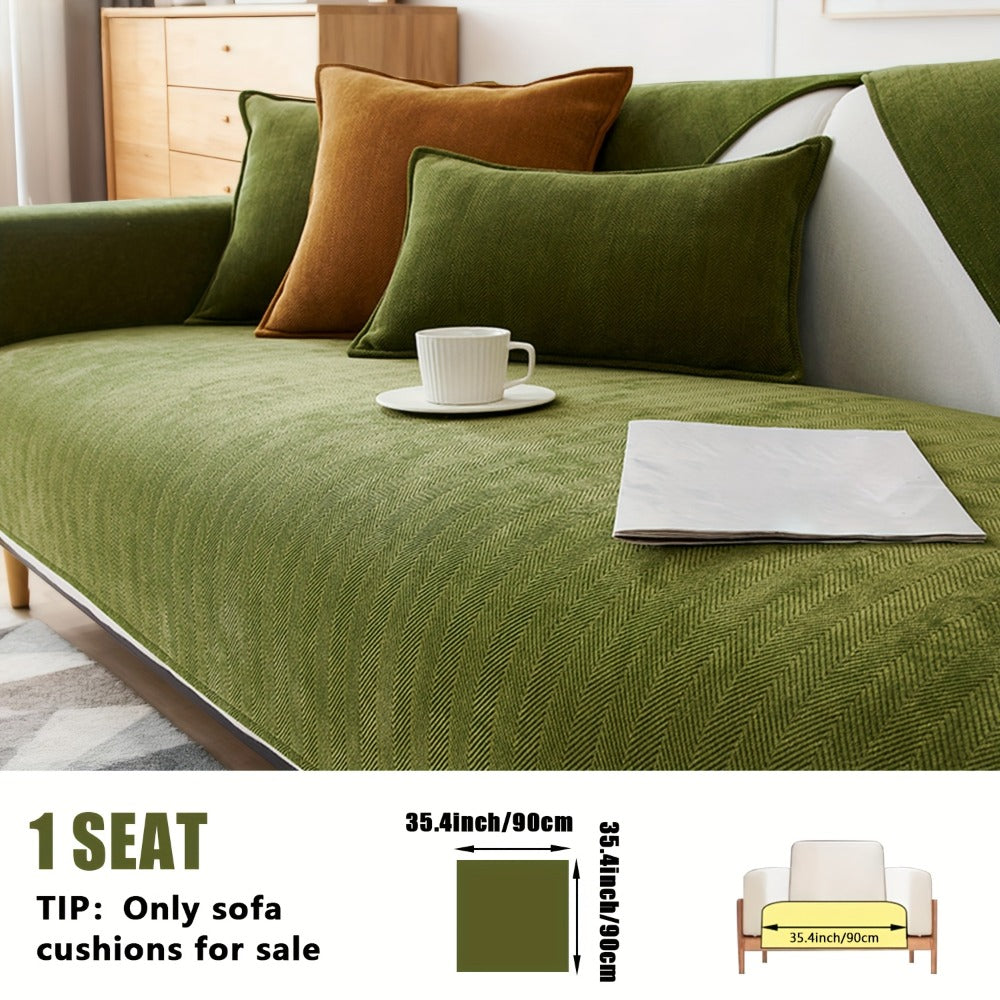 Chenille Ribbed Sofa Cover - Pet Friendly Non-Slip Machine Washable Soft Stretch Slipcover for 1-4 Seater Sectional Sofa Living Room Bedroom Office, 9 Colors - product image 3