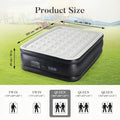 660 LBS Capacity Double Height Blow-Up Airbed with Non-Slip Bottom, Twin & Queen Sizes for Camping, Home & Guest Use | Inflatable Air Mattress with Built-In Pump 16"/18"/21" Thick