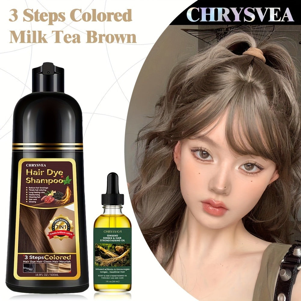 Hair Dye Shampoo with Rosemary Essential Oil Set 7-in-1 16.91 oz — 100% White & Gray Hair Coverage, Herbal Formula, 9 Shades, Long-Lasting Color, No Mix, Scalp Nourishing, Unisex M - product image 9