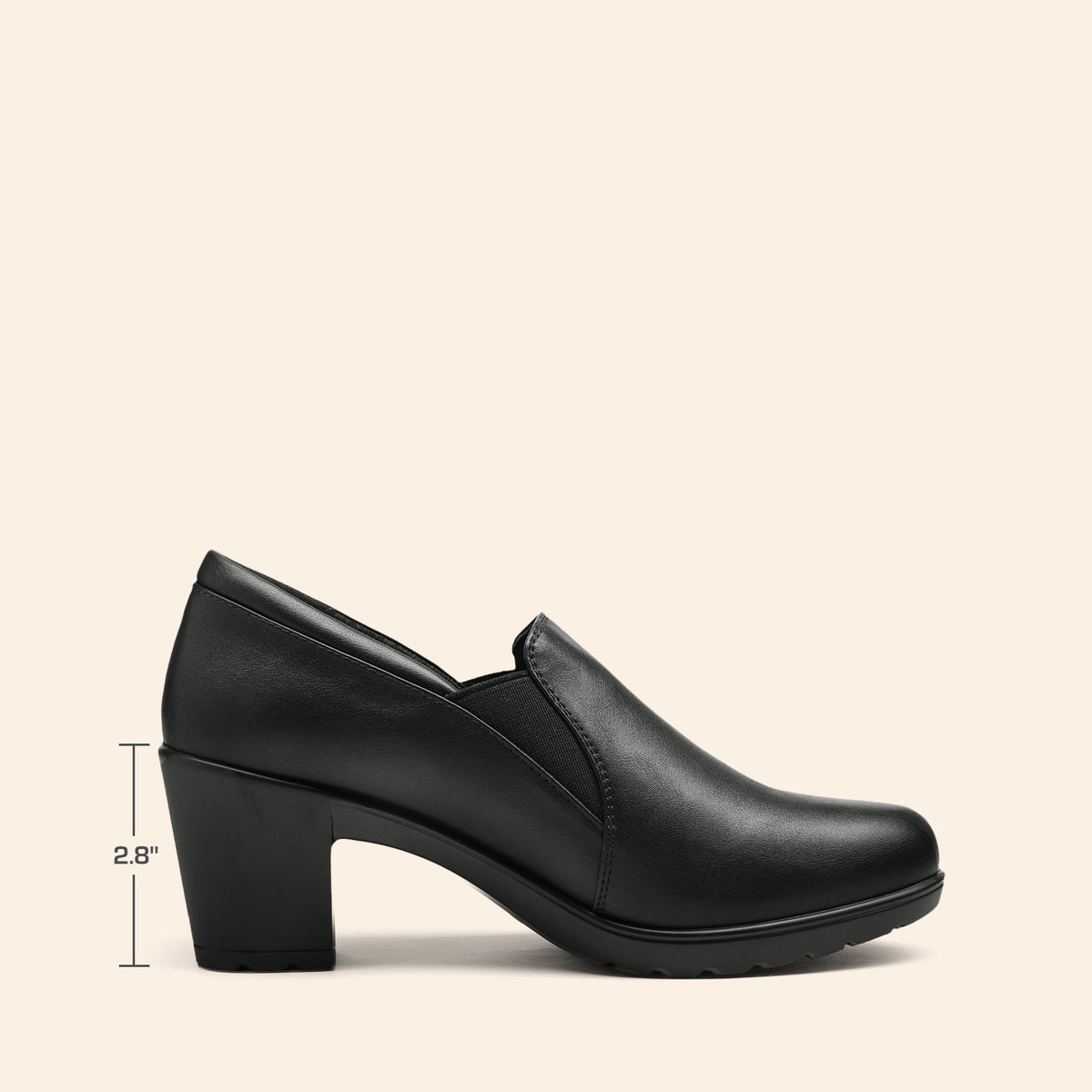 Women's Low Chunky Block Heel Slip-On Pumps - Round Toe Dress Loafers with Cushioned TPR Sole, Low Block Heels Suitable for Office, Business, Casual Wear - product image 20