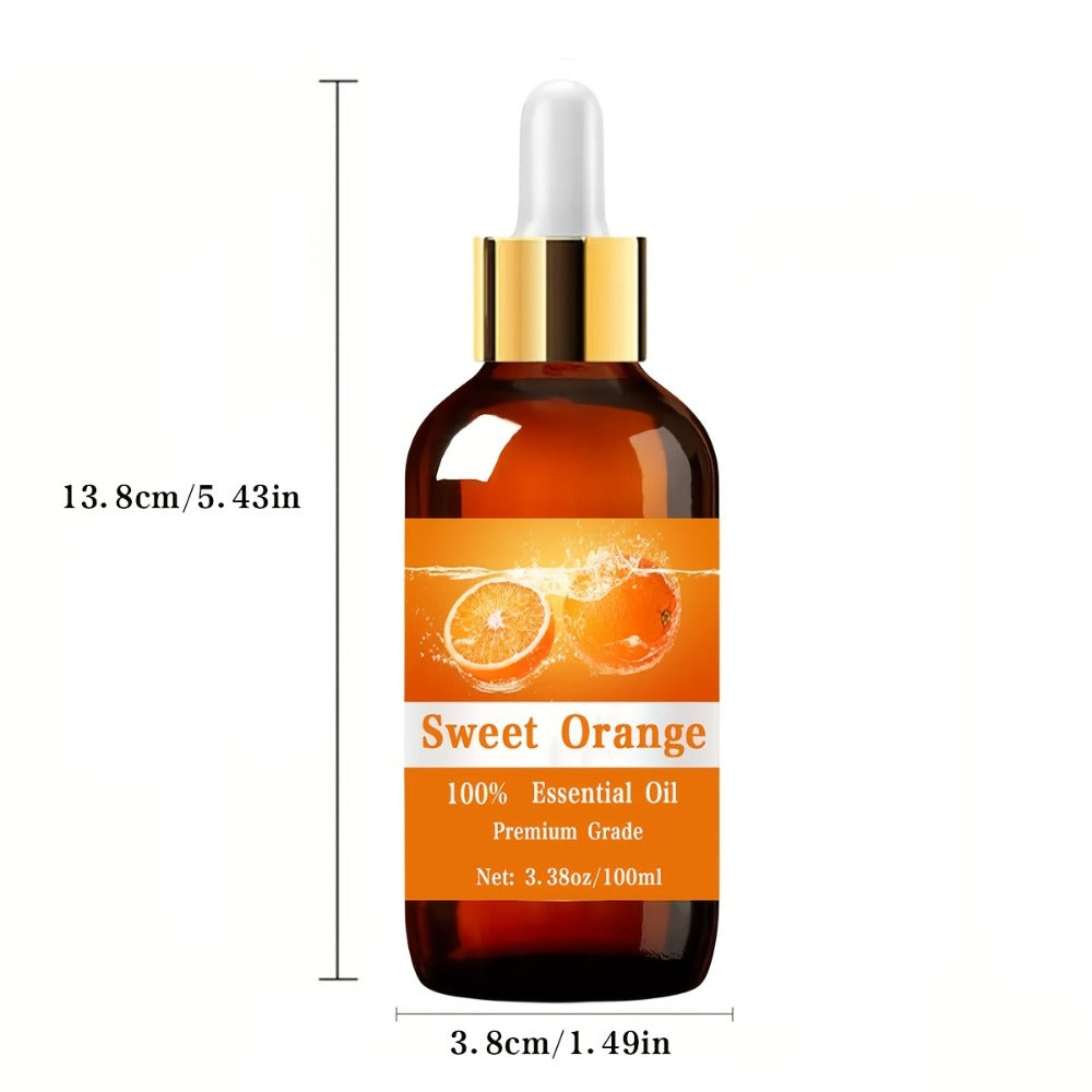 Sweet Orange Essential Oil 100ml — Pure Citrus Aromatherapy Oil for Diffuser, Massage, Hair Care & Skin Moisturizing, Uplifting Scent Gift for Women and Men - product image 5