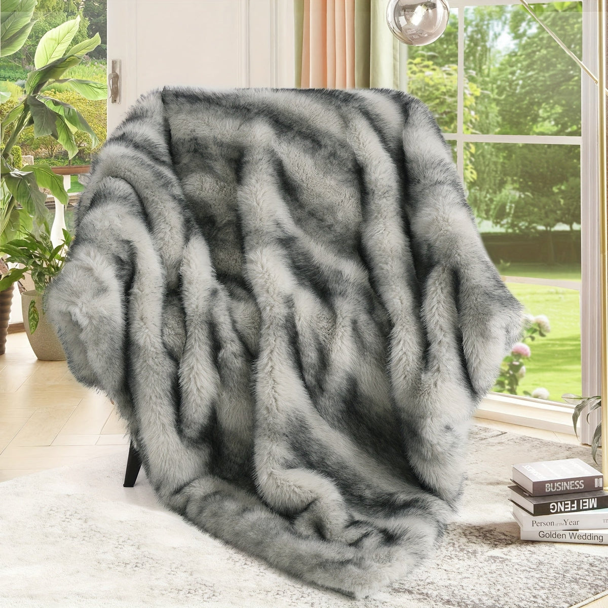 Super Soft Reversible Plush Mink Blanket for Bed Couch Sofa, Oversized Heavy Weight Cozy Blanket, Leopard Animal Print & Solid Colors, Throw & Twin Size | Faux Fur Throw Blanket 1060GSM Luxury
