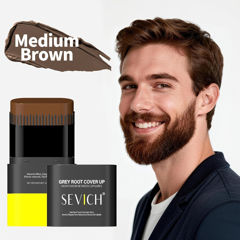 Beard Dye Pen 2-in-1 Waterproof Color Stick for Men — Sevich Instant Gray Coverage Washable Beard Hair Filler Pen with Brush Natural Finish for Mustache & Sideburns 3 Shades - product image 7