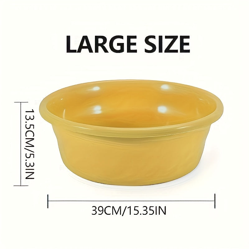 Plastic Wash Basin 12 Quart Stackable Round Tub | Portable Household Washing Bowl for Kitchen, Camping, Face Washing, Fruit & Vegetable Cleaning, Dish Washing & Bottle Rinsing, 4 Colors, Small to Oversized