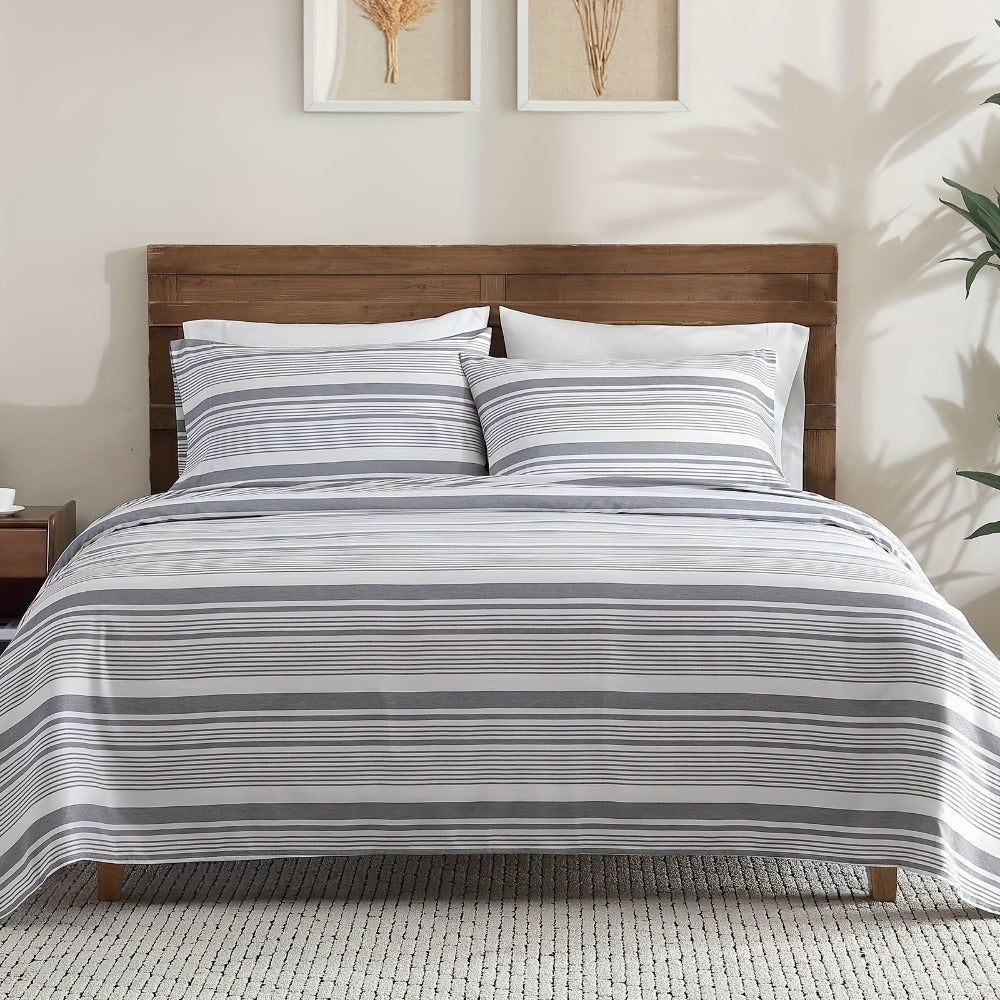 Bed Sheet Set Deep Pocket Soft Microfiber - Fitted Sheet Flat Sheet & Pillowcases Twin Full Queen King - Cooling Breathable Fade Resistant Sheets for Daily Use Dorms Guest Rooms - product image 4