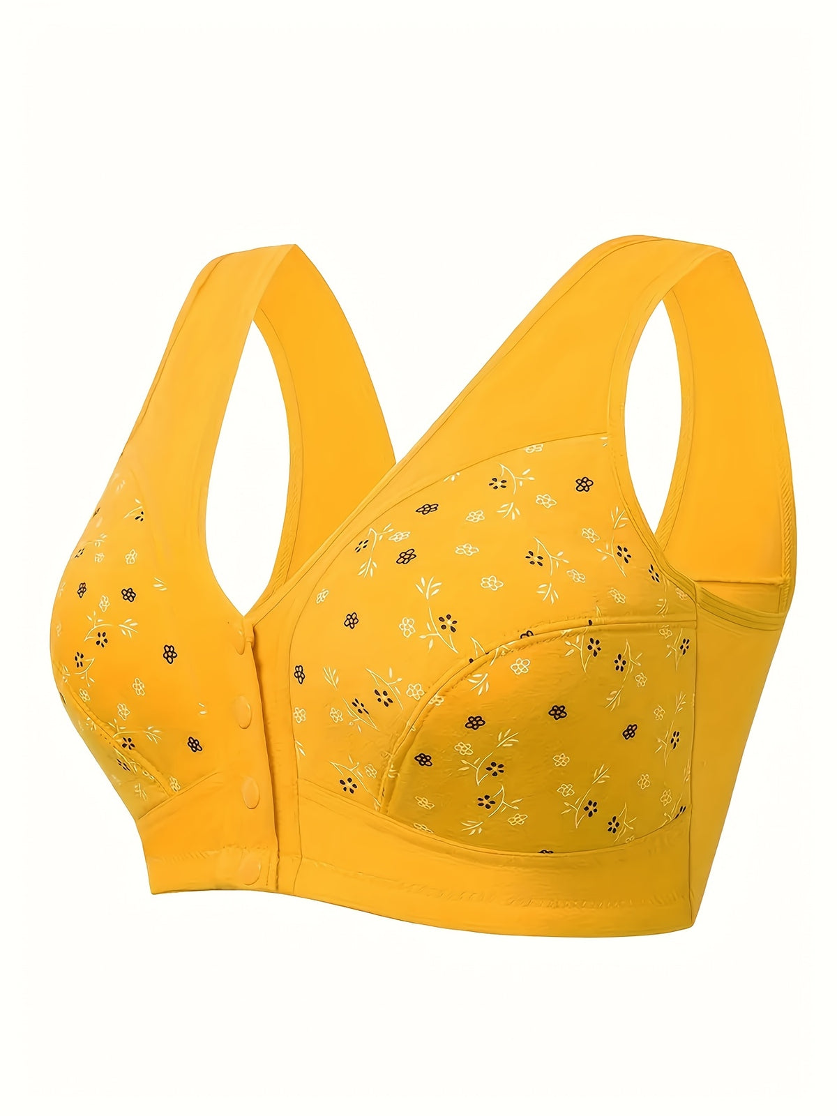 3pcs Plus Size Printed Front-Closure Bra Set Elegant Full-Cup Wire-Free Comfort Bras Women's Lingerie & Underwear Sets Everyday Bras Fashion Underwear - product image 12