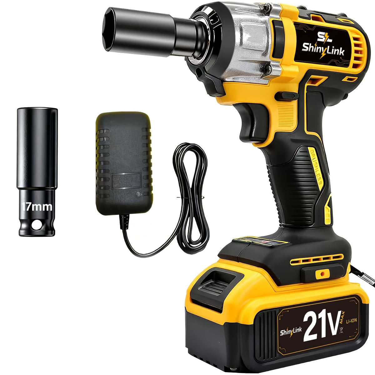 21V Impact Wrench Kit with 3000Mah Lithium-Ion Battery and Heavy Duty Motor - Wireless Drill/Driver Compatible for Car, Truck, Motorcycle, Repair - Ideal Gift - product image 5
