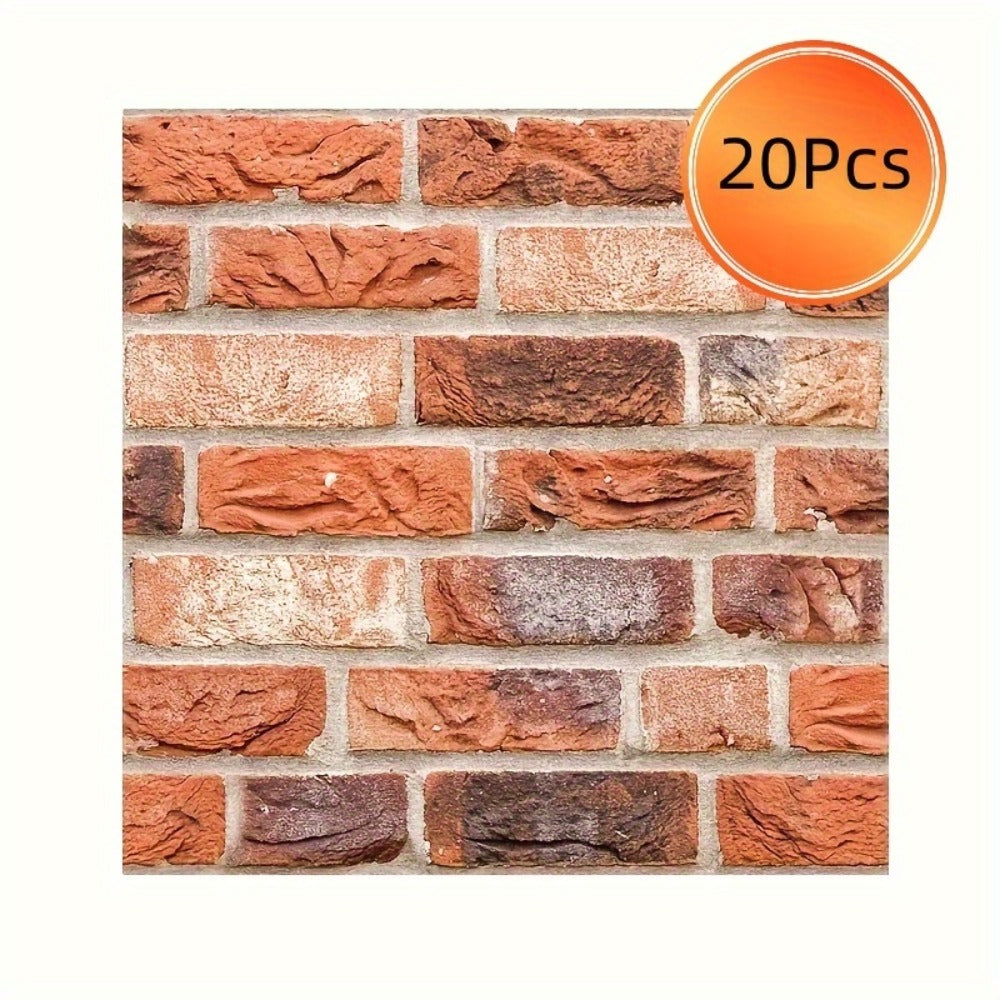 Peel and Stick Tile Stickers 20pcs Vintage Brick Pattern Self-Adhesive Waterproof Wall Tiles for Kitchen Bathroom Toilet – Removable Oil-Proof Backsplash Wall Art Decor - product image 5
