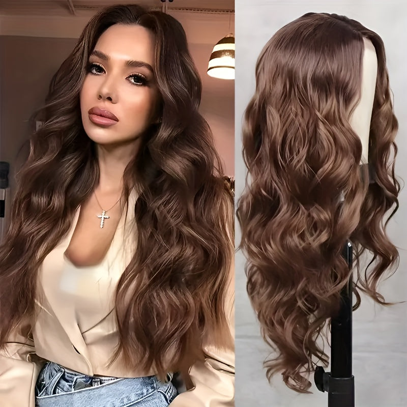Headband Wig Curly Hair 28 Inch Long Wavy Big Wave Dark Brown Black Synthetic Heat Resistant | Fluffy Pompadour Party Wedding Cosplay Slip On Women Wig - product image 20