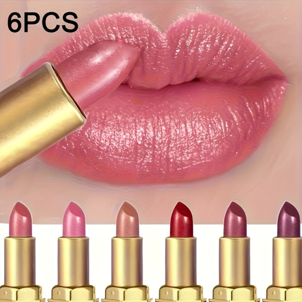 Lip Gloss Set 6pcs Velvet Finish Moisturizing Long-Lasting Hydrating Shiny Lip Color Collection — Vibrant Berry Mixed Shades for All Skin Tones Everyday Makeup Gift Set Women Girls - product image