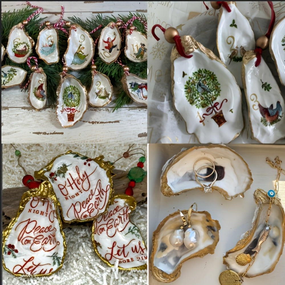 Natural Flat Oyster Shells for Crafts – 17pcs 3-5in Disk Shaped Sea Shells, Vase Filler, DIY Arts & Crafts, Christmas Ornaments, Home Decor, Beach Wedding Decoration - product image 2