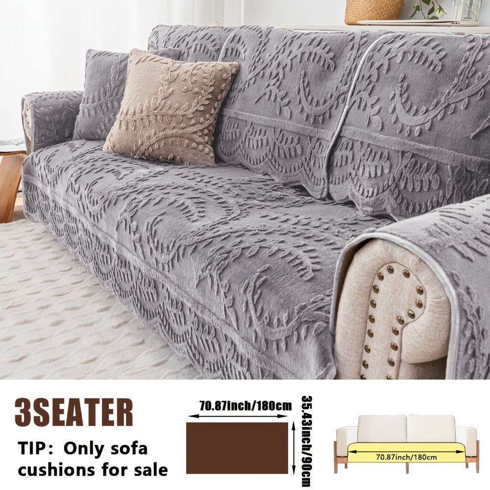 Faux Rabbit Fur Sofa Cover Thickened Quilted Plush Warm Non-Slip Machine Washable Pet Friendly Breathable Sofa Cushion for Living Room Bedroom Office - 2 3 Seater Large - product image 29