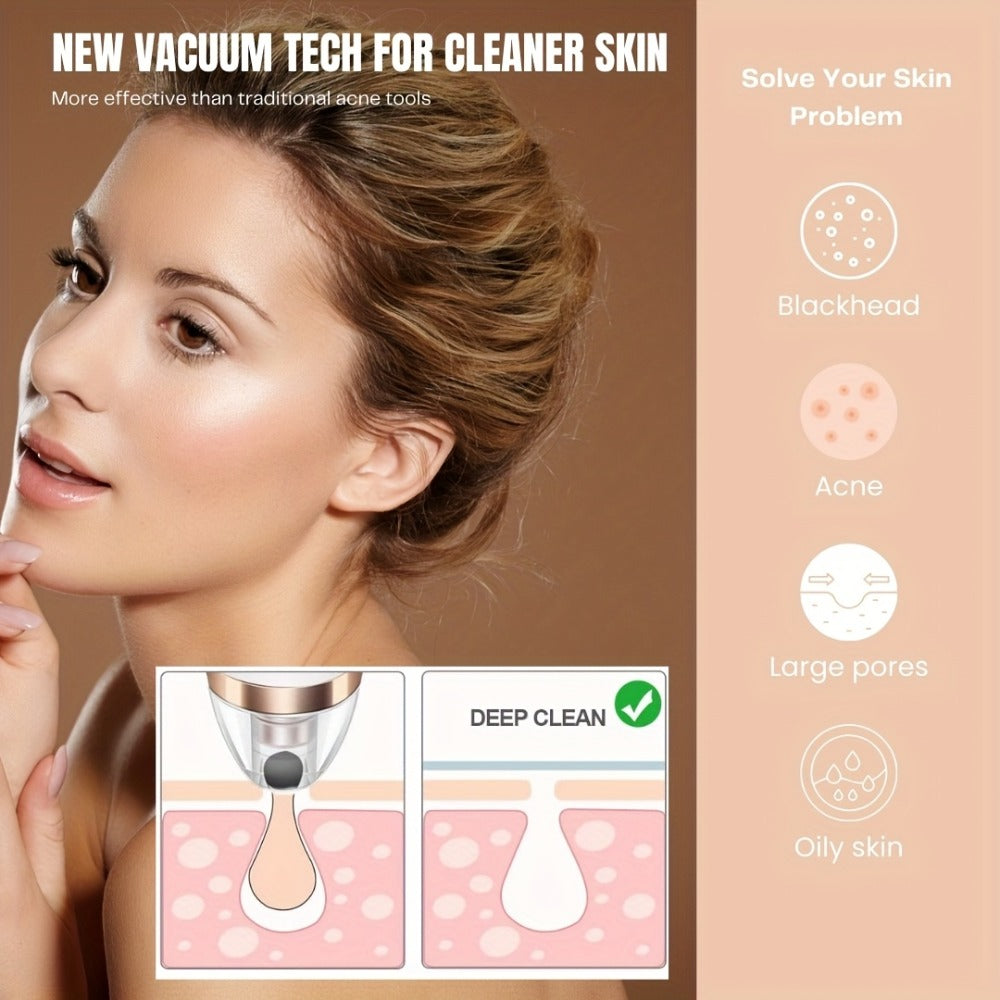 Blackhead Remover Vacuum Pore Cleaner 5 Adjustable Suction Levels - 4 Probe Heads 600mAh USB Rechargeable Portable Facial Pore Extractor for Women Men All Skin Types - product image 5