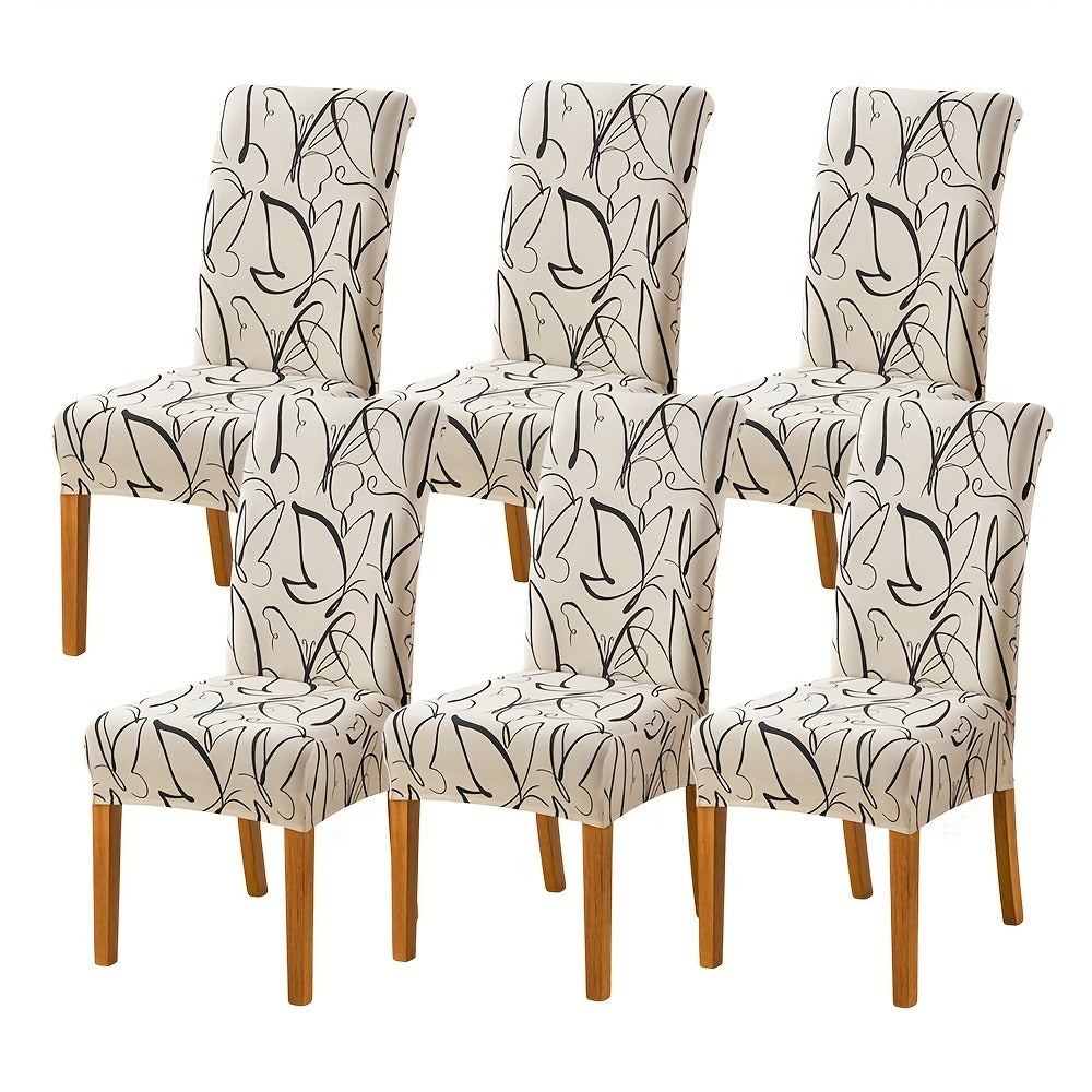 Dining Chair Covers Slipcovers Set of 4 or 6 - Spandex Stretch Milk Velvet Removable Washable Parsons Chair Protector | Anti-Slip Elastic Band | Multiple Prints | Kitchen Dining Ro - product image 23