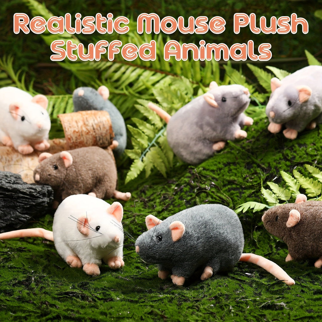 7 Inch Plush Mouse Toys for Cats, Cuddly Lifelike Mice Bulk Set in Mixed Colors – Realistic Fake Rat Cat Toys 8-Pack - product image 3