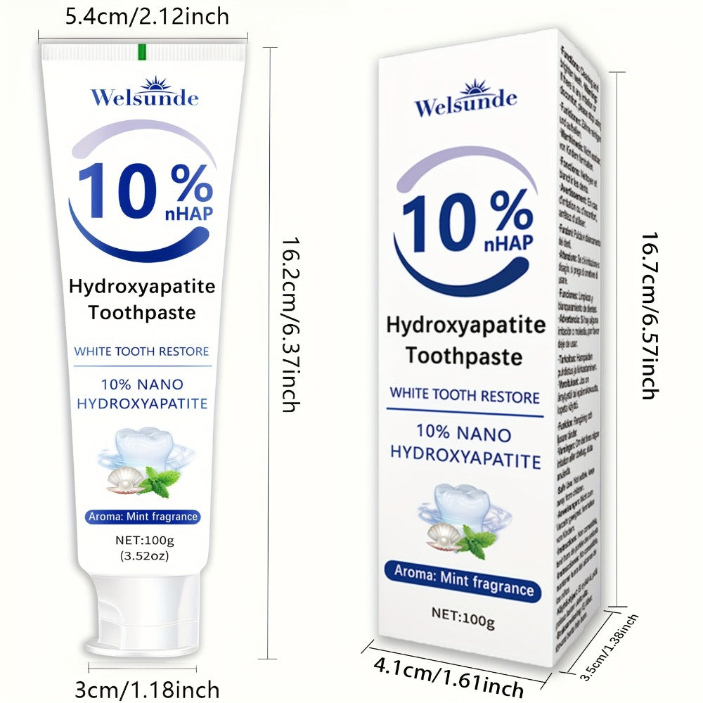 Hydroxyapatite Toothpaste 4-Pack – 10% Nano Formula with Baking Soda, Deep Cleaning & Whitening Gel, Mint Fresh Breath, Fluoride-Free Daily Oral Care for Everyone, Home & Travel Sl - product image 3
