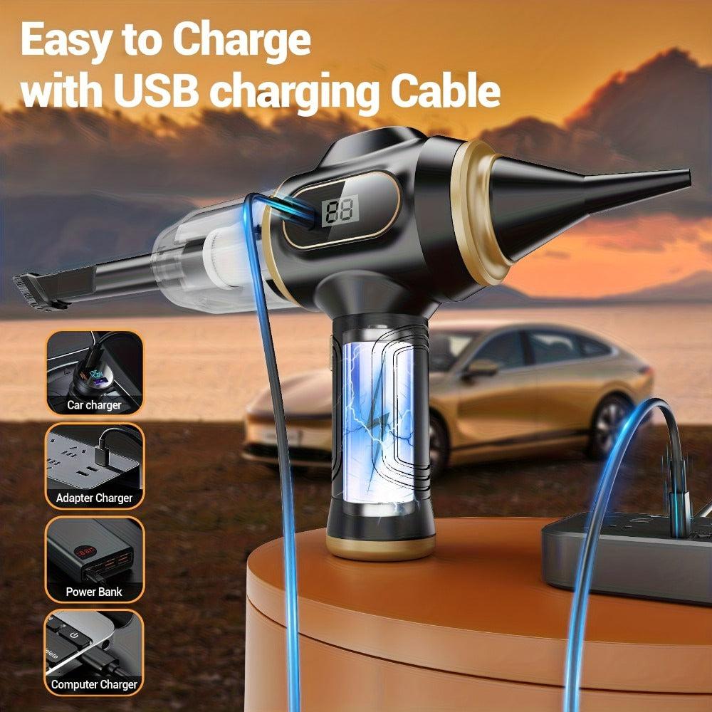 Cordless Handheld Vacuum Cleaner with LCD Display & Multi-Nozzles, 9000Pa Suction 50000RPM HEPA Filter, 2-in-1 Blow & Vacuum for Car Home Office Pet Hair Keyboard Sofa - product image 12