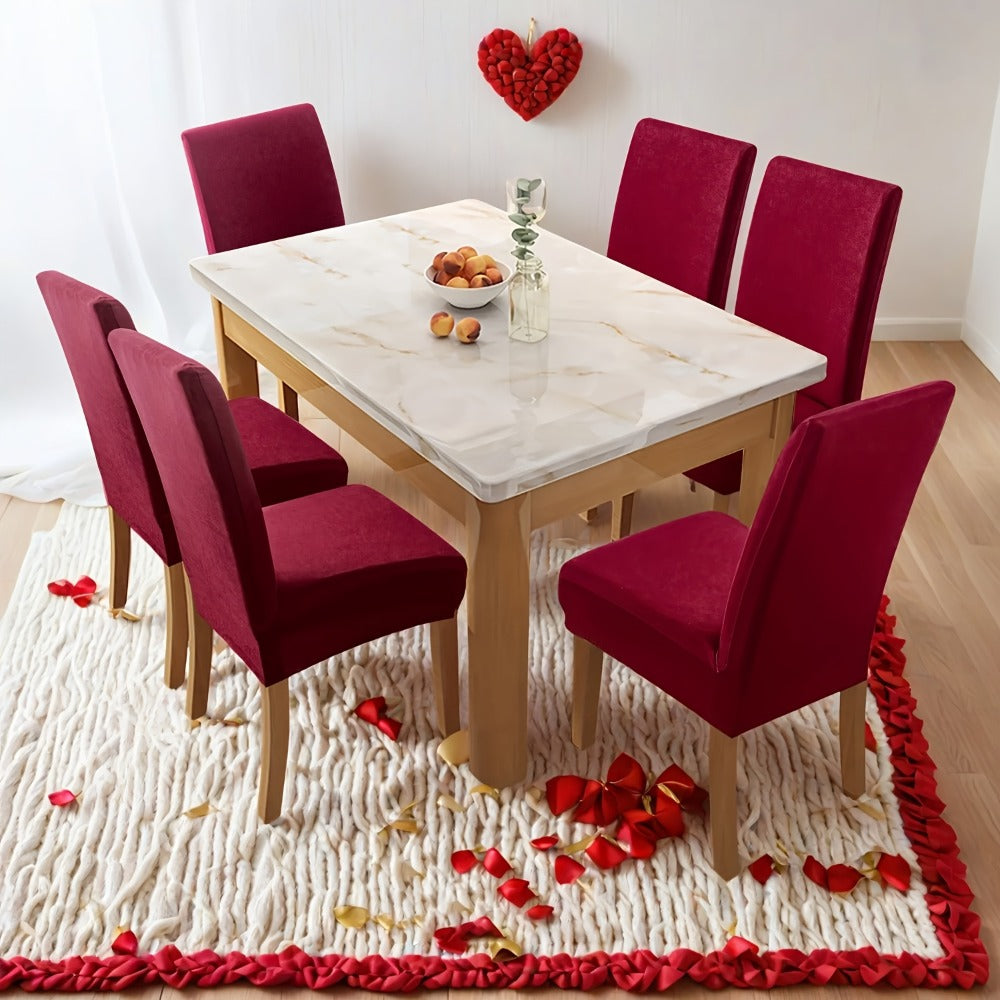 Stretch Dining Chair Covers Set | Elastic Jacquard Slipcovers for Dining Room Kitchen Wedding Office, 4pcs or 6pcs, 9 Colors, Washable Furniture Protector - product image 18
