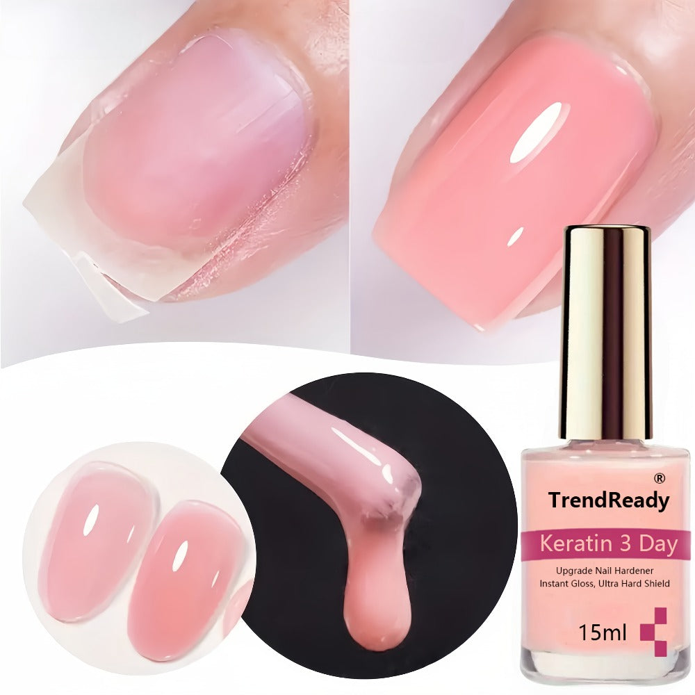 Nail Strengthener 2 Pack 4-in-1 Natural Protein Hardener — Extra Strong Fast Drying Nail Growth Treatment Base Coat for Weak Brittle Splitting Nails, Women Men All Nail Types - product image 2