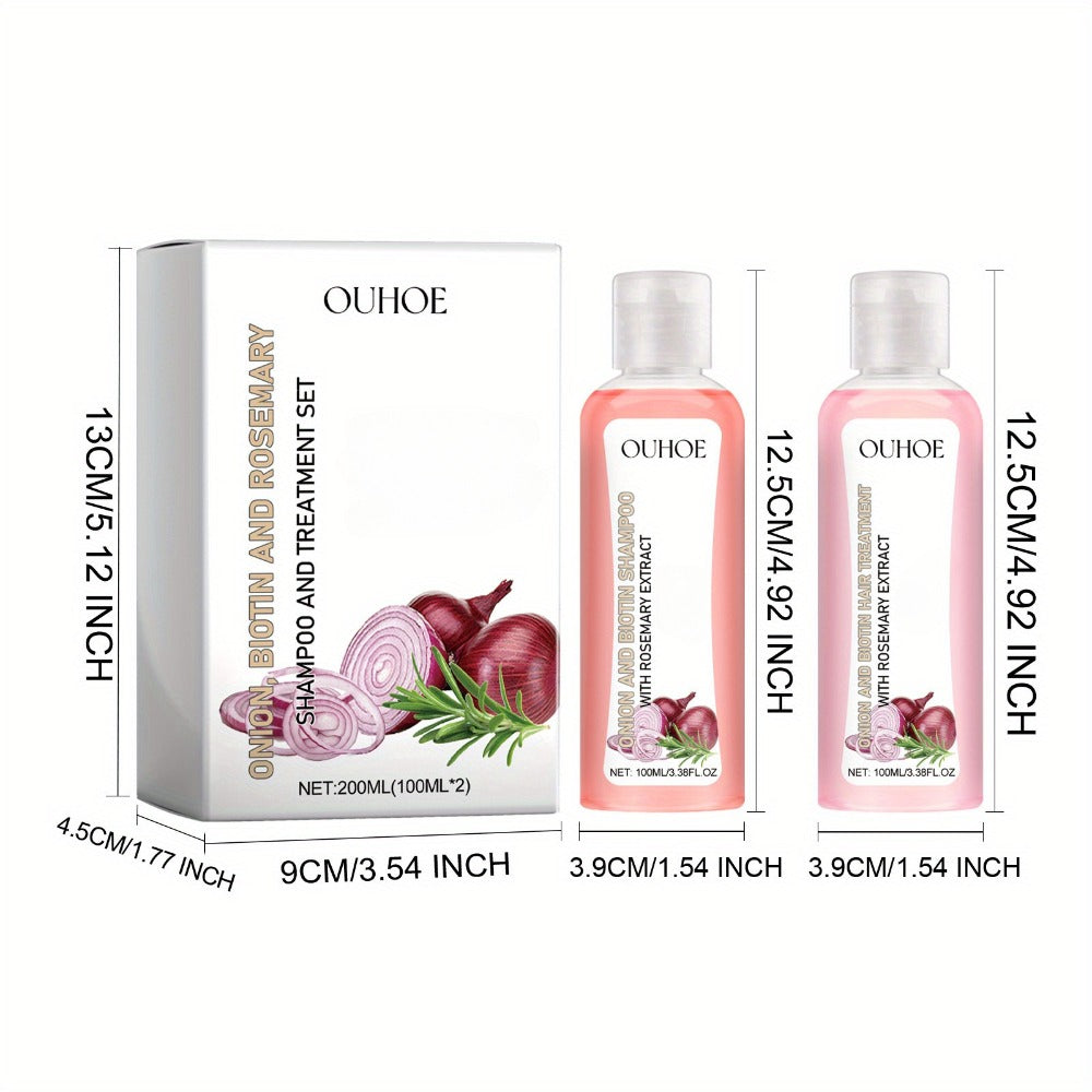 Rosemary Shampoo Set 3pcs — Onion Biotin Hair Growth Shampoo & Conditioner + No-Rinse Hair Vitamin Serum Capsules with Moroccan Macadamia & Avocado Oil | Reduces Shedding & Strengt - product image 4