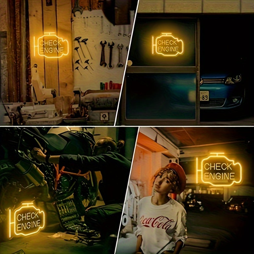 Neon Sign Check Engine LED – Funny Car-Themed Wall Mounted Light for Bedroom, Garage, Wedding, Engagement Party & Home Decor, Multipurpose Decorative Neon Lamp - product image 5