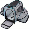 Airline Approved Expandable Pet Carrier Bag – Soft-Sided Polyester Travel Tote for Small Dogs & Cats, Removable Fleece Pad, Reflective Strips, Steel Frame, Top - product image 3