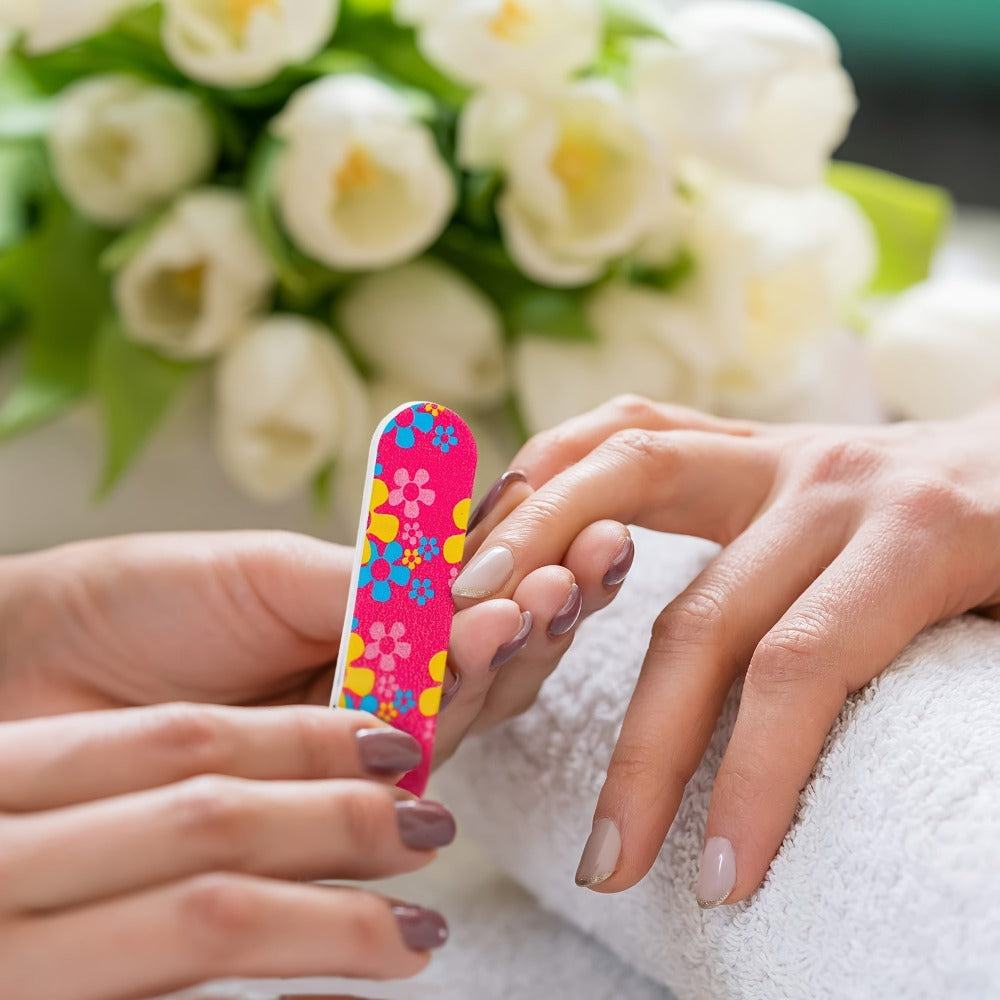 Nail Files Bulk 150 Pack Double Sided Emery Board Colorful Floral Oval Shape Disposable Nail File Set for Nail Shaping Smoothing Home Manicure Pedicure Salon Supply Women - product image 3