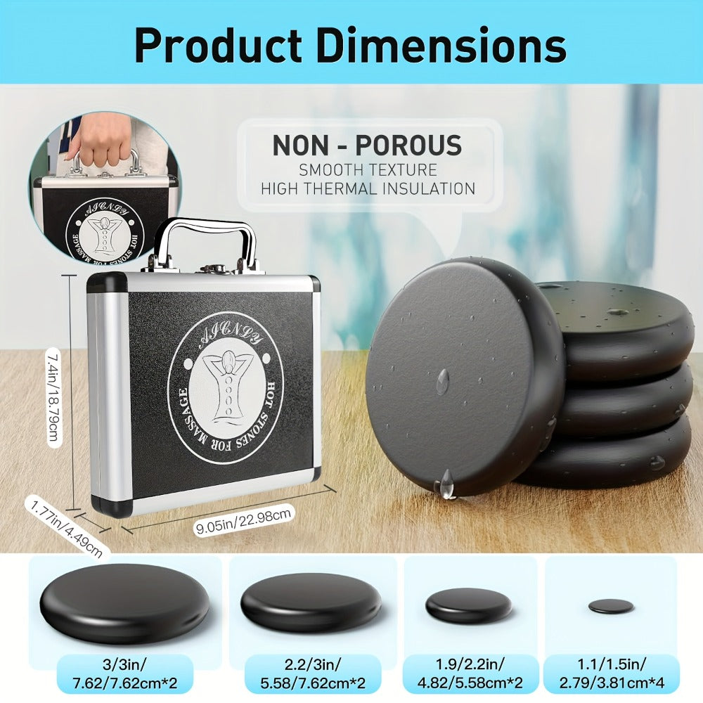 Basalt Hot Stone Massage Kit 10 Pcs with Heater Temperature Control Professional Spa Stones Set for Full Body Back Neck Legs Muscle Relief Therapy at Home or Salon - product image 4