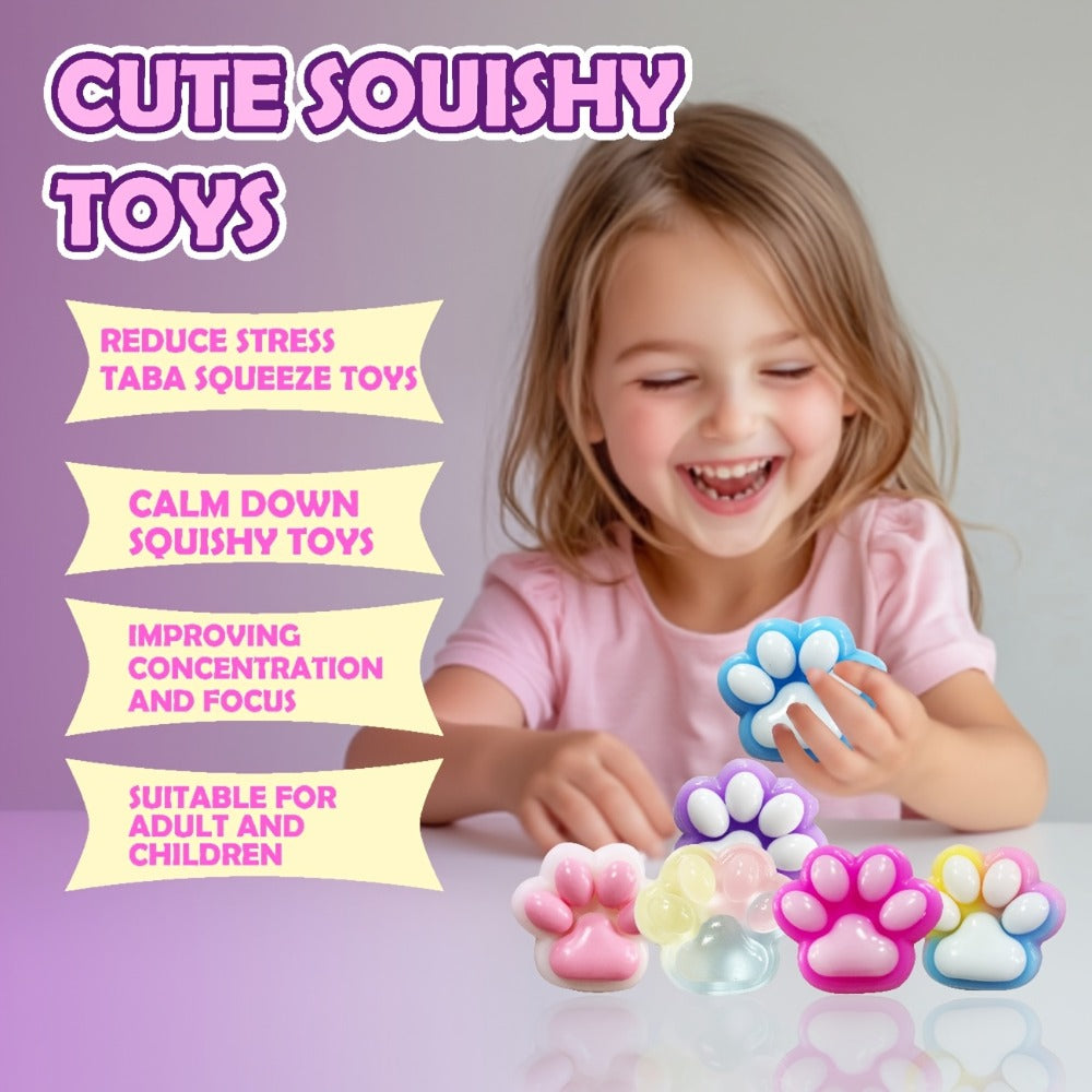 Colorful Taba Fufu Squeeze Paw Handmade Soft Sticky Sensory Toys for Kids & Adults, Party Favor Pack for Christmas Easter Halloween Valentine's Day | Cat Paw - product image 5