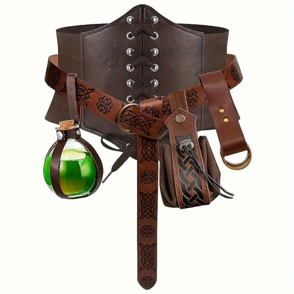 Medieval Belt Pouch Potion Bottle Waist Protector, Women Halloween LARP Cosplay Renaissance Fair Outfit, Stage Prop & Photography Costume Gift – Renaissance - product image
