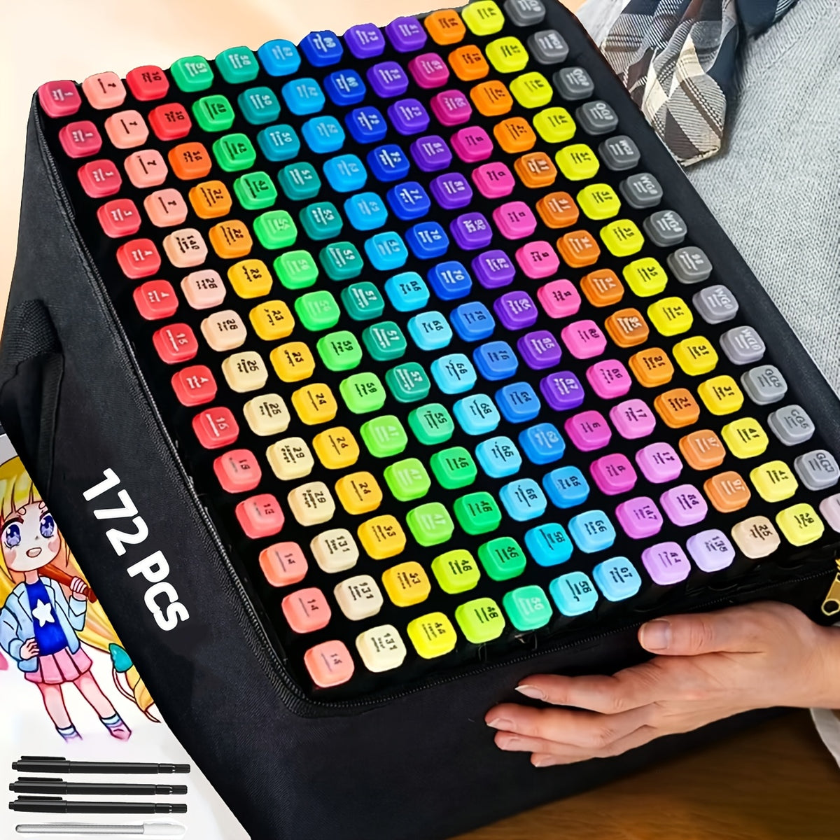 32/60+17/100/100+17/172 Colors Dual Tip Artist Alcohol Markers Set with Carrying Case, for Drawing, Sketching, Card Making and Illustration - Perfect for - product image 7